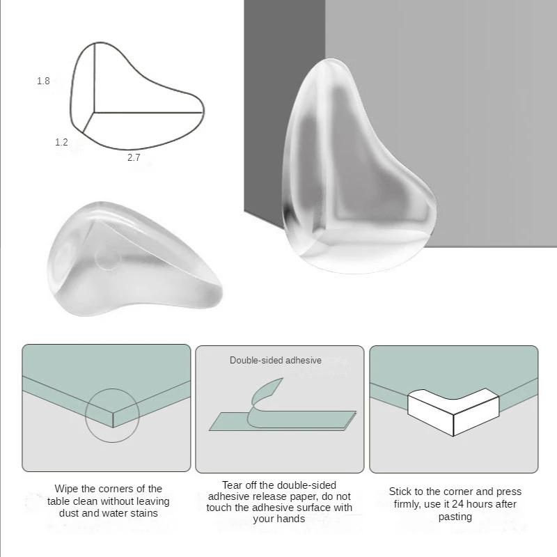 10 pièces Protecteur en Silicone de Sécurité Bébé Table Meubles Coin de Bureau Enfant Couvercle de Protection Bordures Enfants Doux Protections Anti-collision