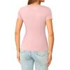 Women’s Short Sleeve Ribbed Knit V Neck Fitted T Shirt Soft Stretchy Basic Top for Casual Daily Wear