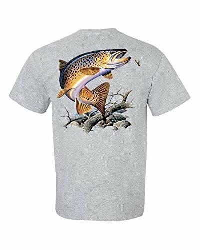

Fishing Brown Trout Adult Short Sleeve Tee Shirt Sports Gray M