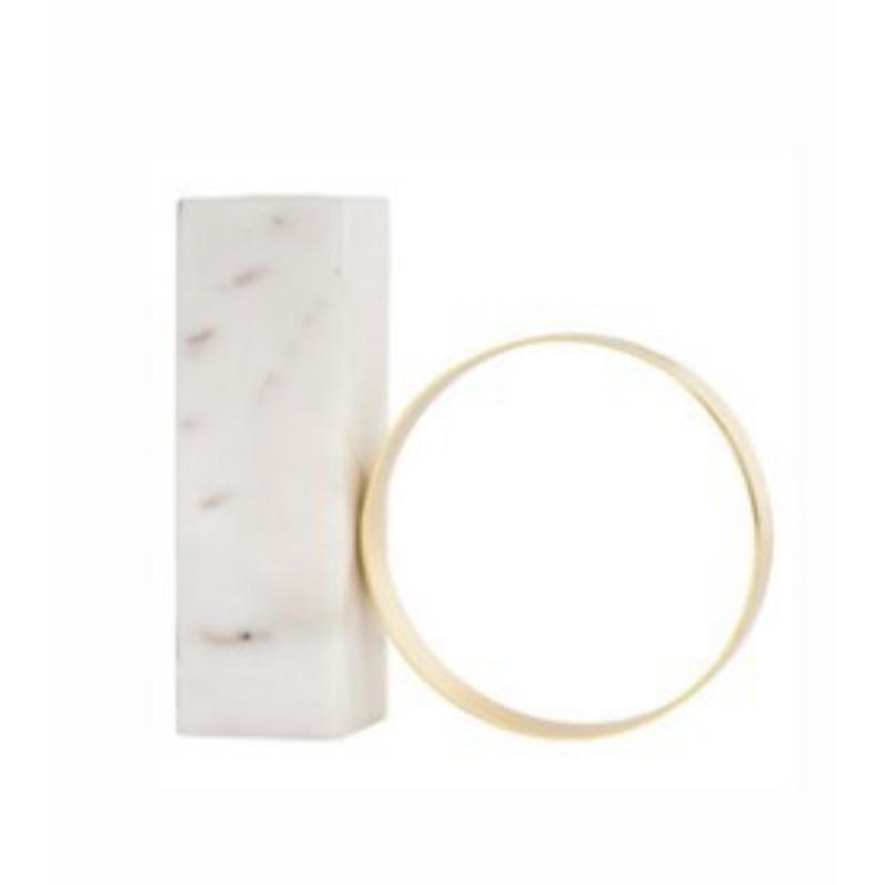 

Nordic Modern Light Luxury Marble Metal Candle Holder Model Room Villa Decoration Ornaments Retro Creative Candle Holder