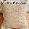 50x50cm Cotton Pillow Cover Throw Pillowcase Vintage Handmade Crochet Floral Pattern Zippered Cushion Case Sofa Hand Wash Only
