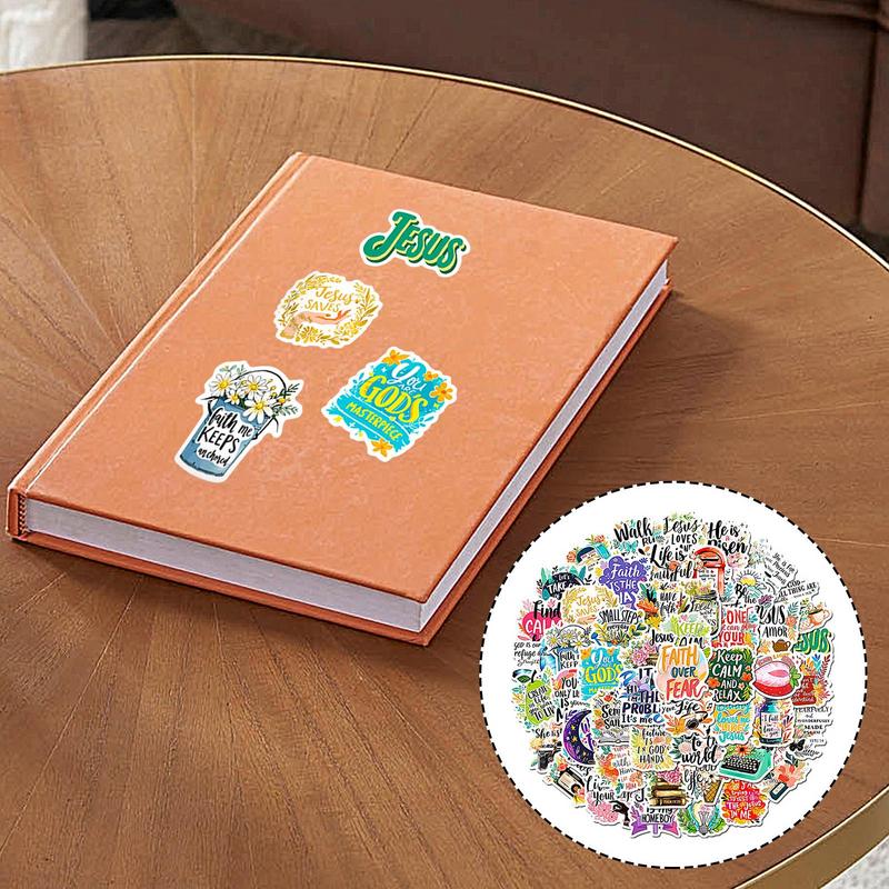 Bible Sticker Set Bible Inspirational Scrapbook Decals 50X Cute Journaling Stickers Colorful Jesus Stickers For Scooter Phone