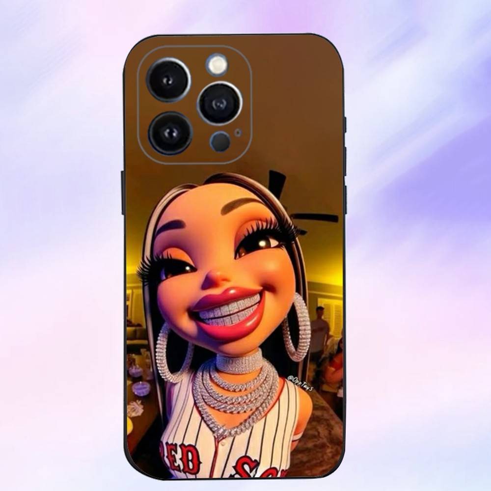 Fashion B-Bratz D-Doll Phone Case For iPhone 16,15,14,13,12,11 Plus,Pro Max,XS,X,XR,SE,Mini,8,7,Soft Silicone Black Cover