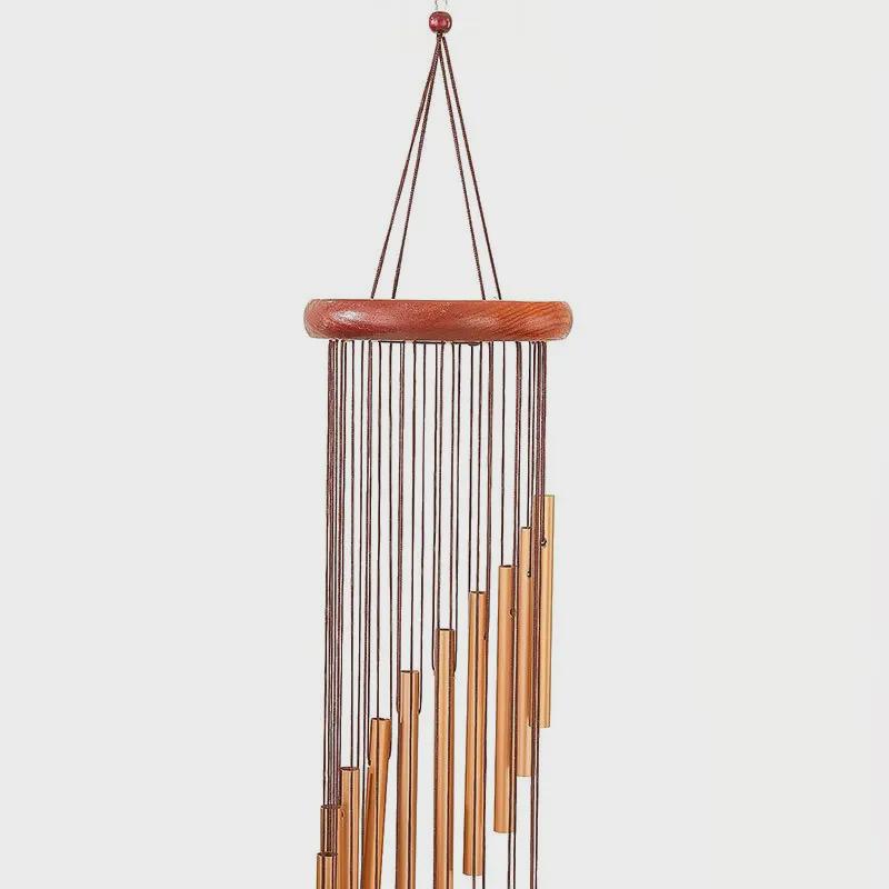 Wooden Rotating Wind Chime with 18 Aluminum Tubes for Home Decoration and Gifts