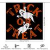 Spooky Halloween Ghosts Trick or Treat Shower Curtain Black Orange Decorative Waterproof Bath Rug Set for Kids Home Decoration