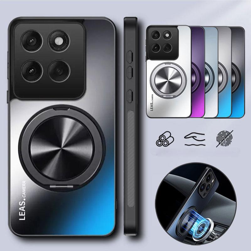 Magnetisk Holderdeksel for Motorola Moto G86 Power G56 Matt Støtsikker 360° Roterende Støtte Telefondeksel for Moto G100 Pro Funda