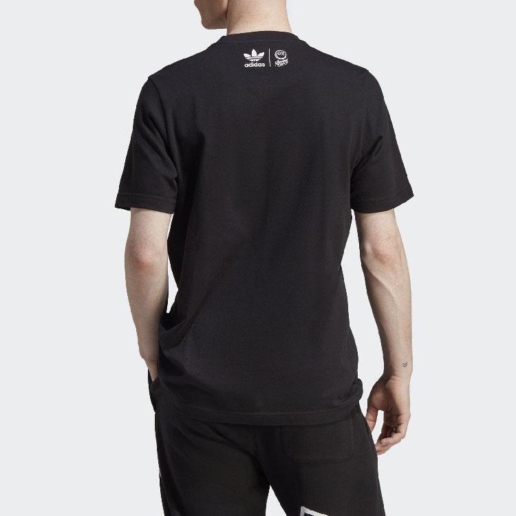 adidas Originals T Shirts Men's Black Crew Neck Moderate Straight Fit IA6390