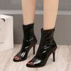 2026 Fish Mouth Booties Women Round Toe Open Toe Sexy Versatile Zipper Anti-Slip Wear-Resistant Sandals