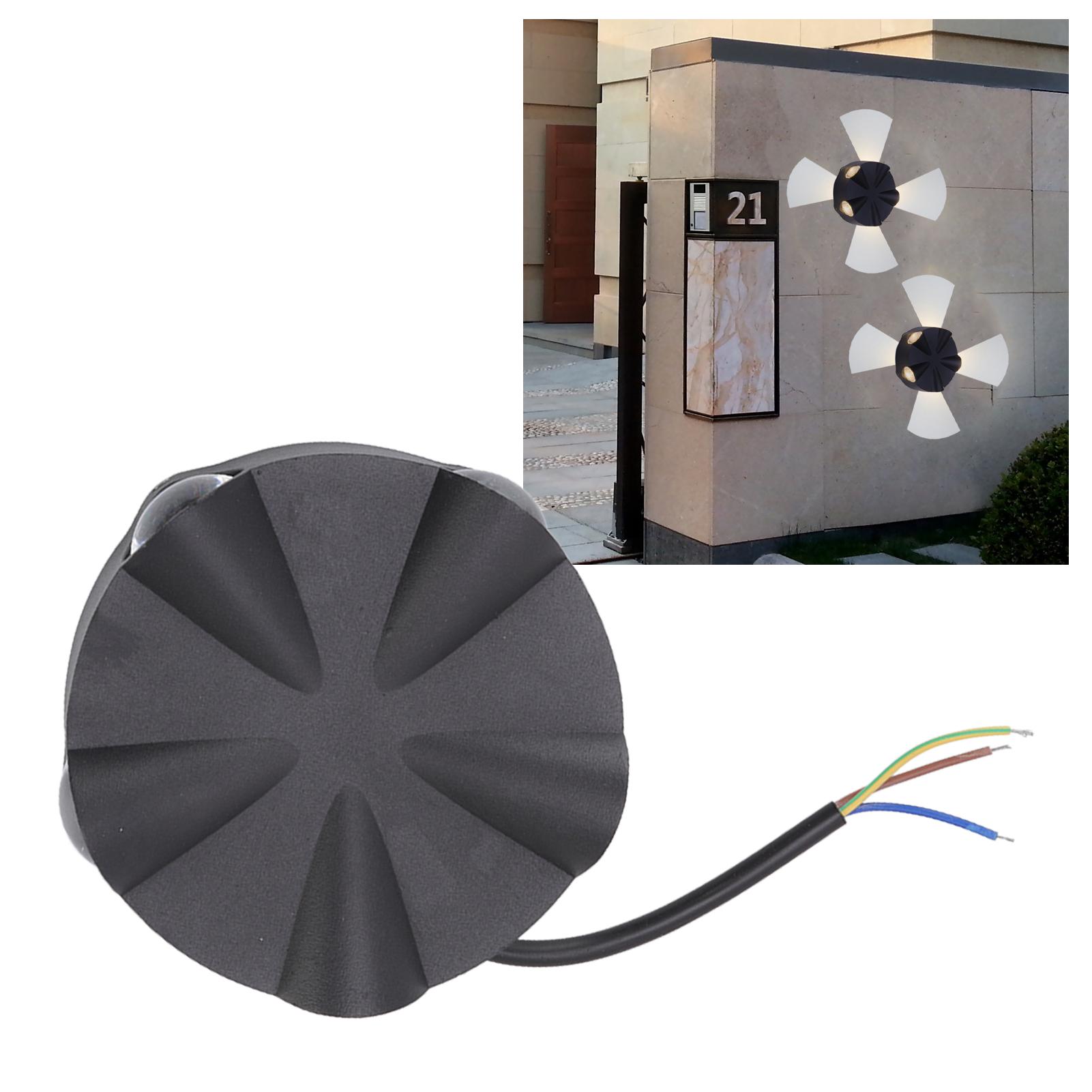

Wall Sconce Wall Sconce LED Simple Round Aluminum Outdoor Waterproof Black Wall Light 5W 5LED Five Sides Lighting AC85‑265V чорний
