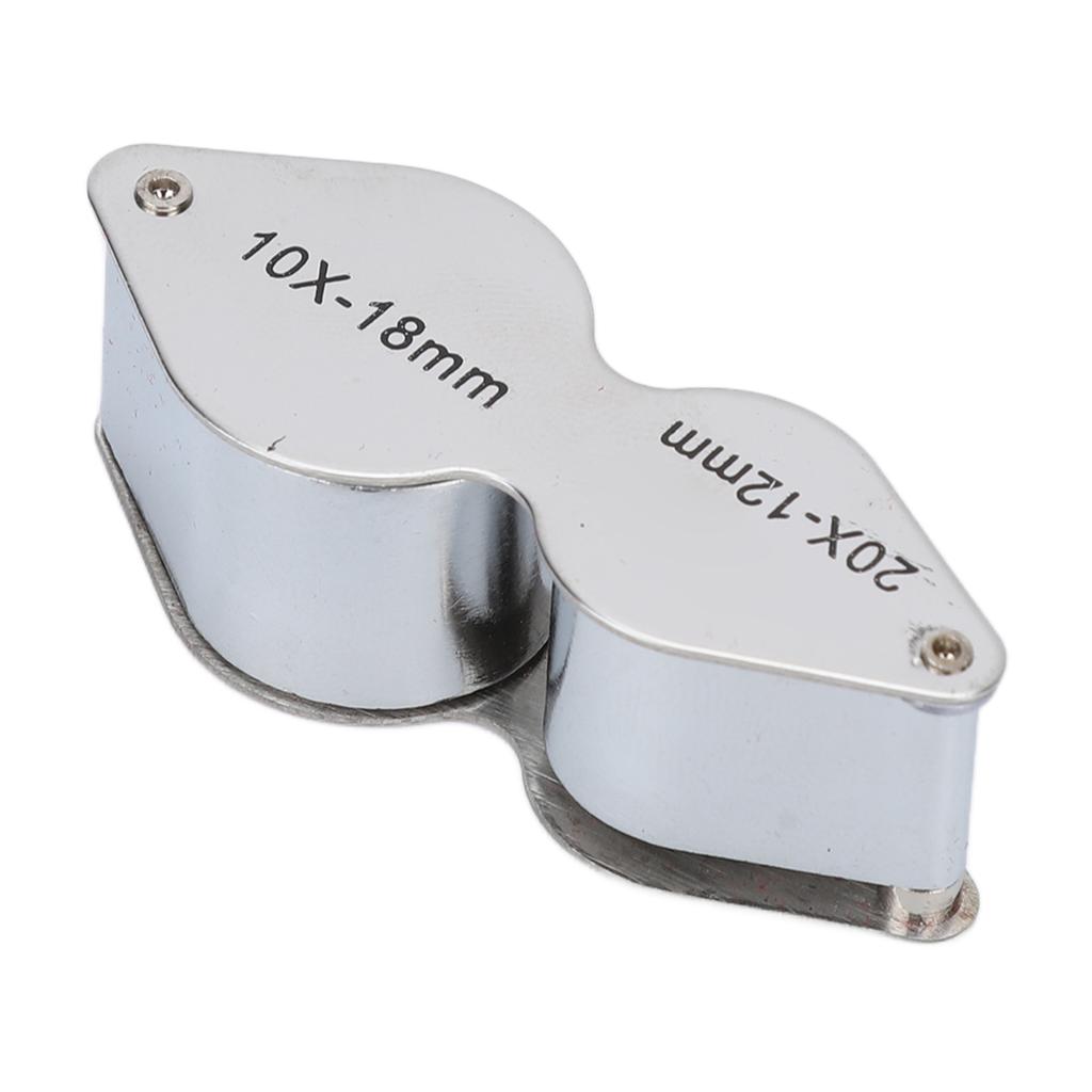 10X 20X Jewelers Loupe Foldable Dual Lens Loupe All Optical Glass Lens Folding Magnifying Glass for Tattoo Inspection