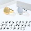 Chic Personalize Engraving 26 Letters Signet Rings for Women Stainless Steel Initial Alphabet Custom Female Gits Jewelry
