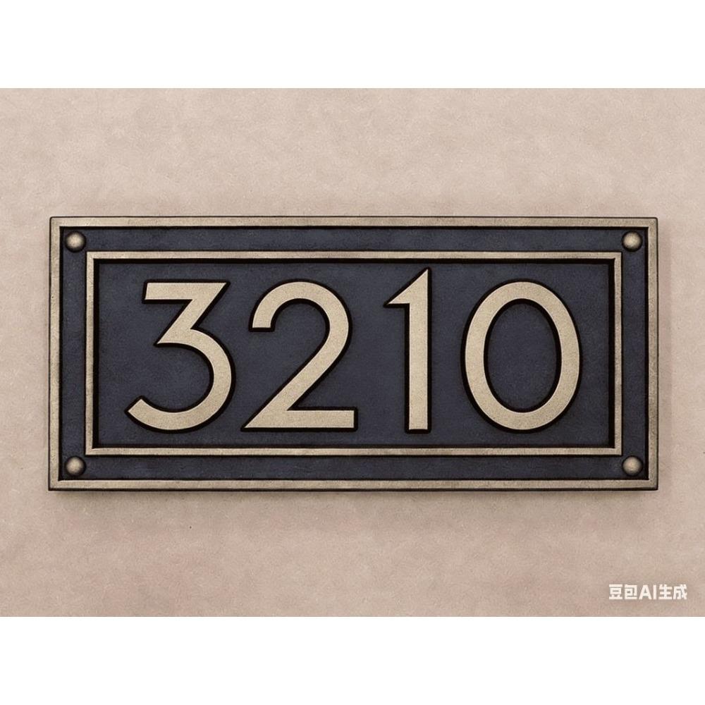Retro Metal House Number Sign 20x30 cm for Door Wall Yard