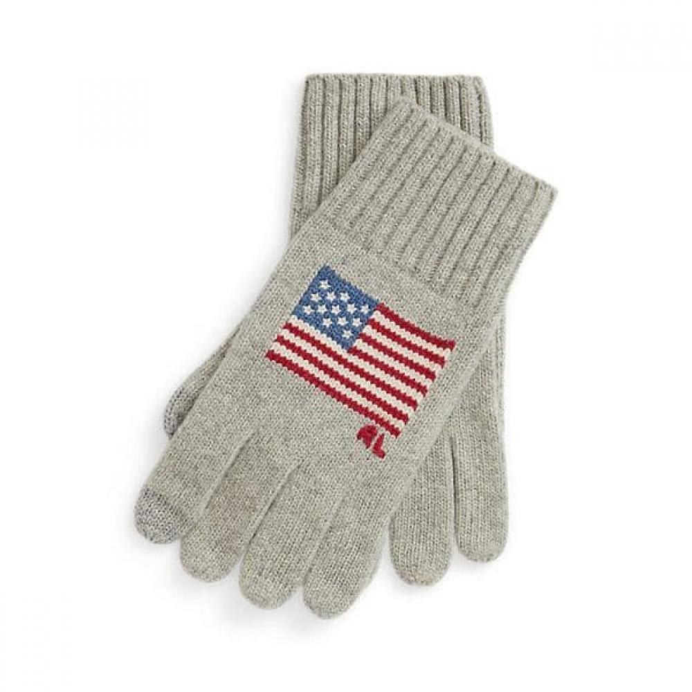 Polo Ralph Lauren Men S Flag intarSia Wool Blend Touch Glove ONE