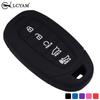 Lcyam Key Fob Cover Silicone Case Remote Holder Compatible With     Hyundai Palisade Elantra Keyless Push Start