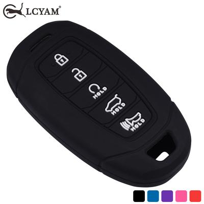 Lcyam Key Fob Cover Silicone Case Remote Holder Compatible With Hyundai Palisade Elantra Keyless Push Start