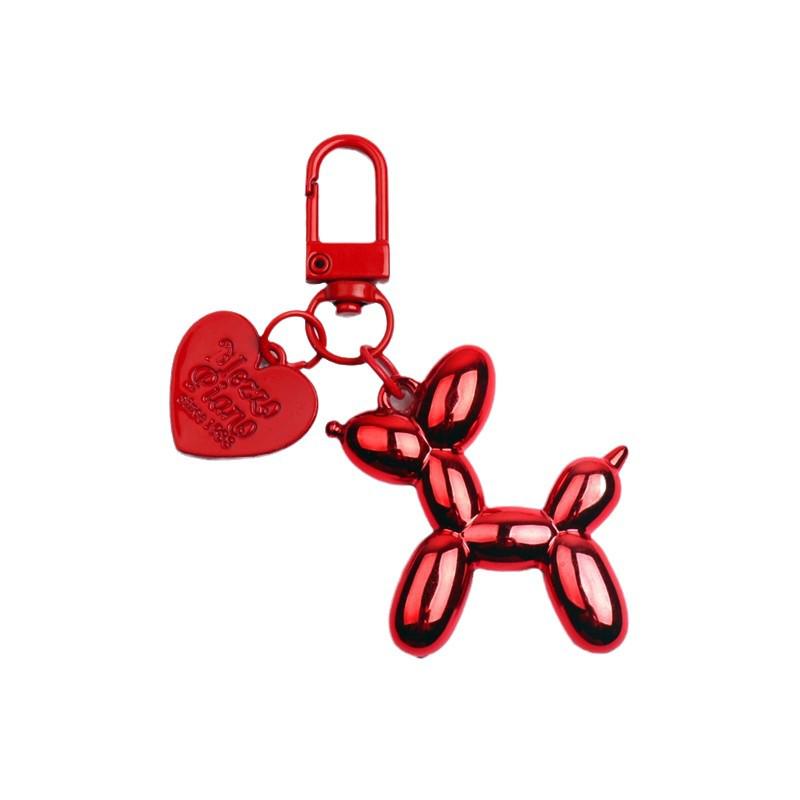 Balloon Dog Keychain Alloy Heart DIY Phone Case & AirPods Protective Earphone Case Pendant.