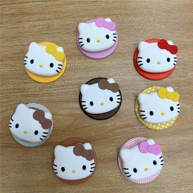Universal Hello Kitty Silicone Phone Grip Magnetic Stand Base Women Compatible With Phones