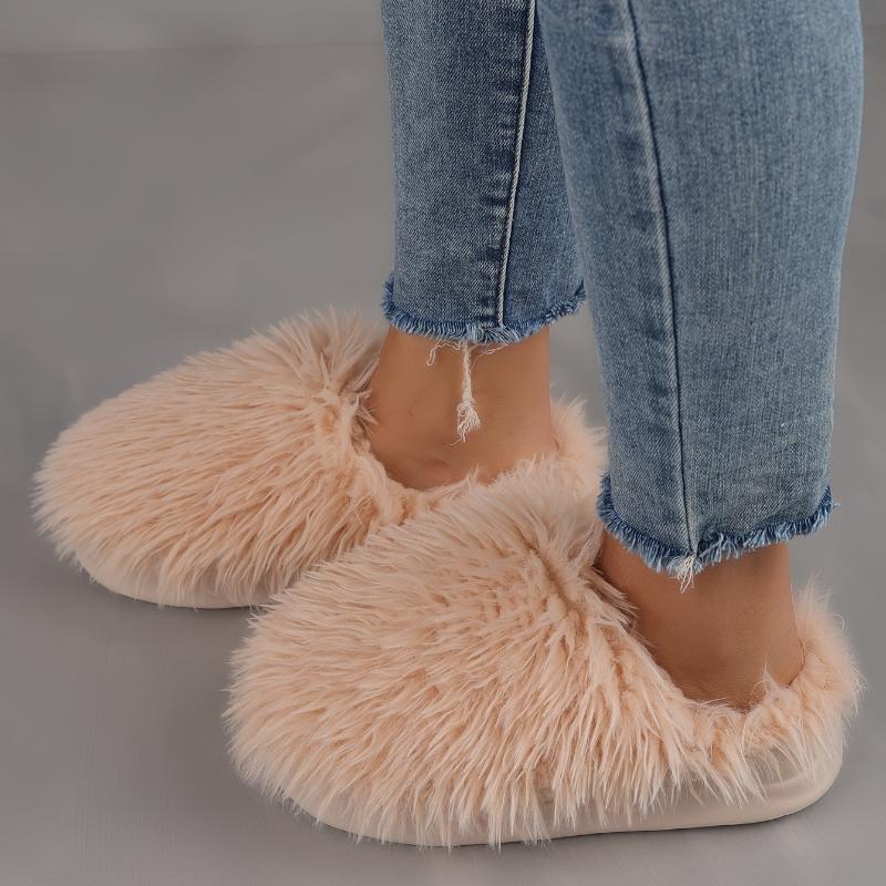 Women's Winter Plush Slip-On Slippers Warm Non-Slip Indoor House Shoes for Cold Weather Warm Slippers(Order A Size Up)