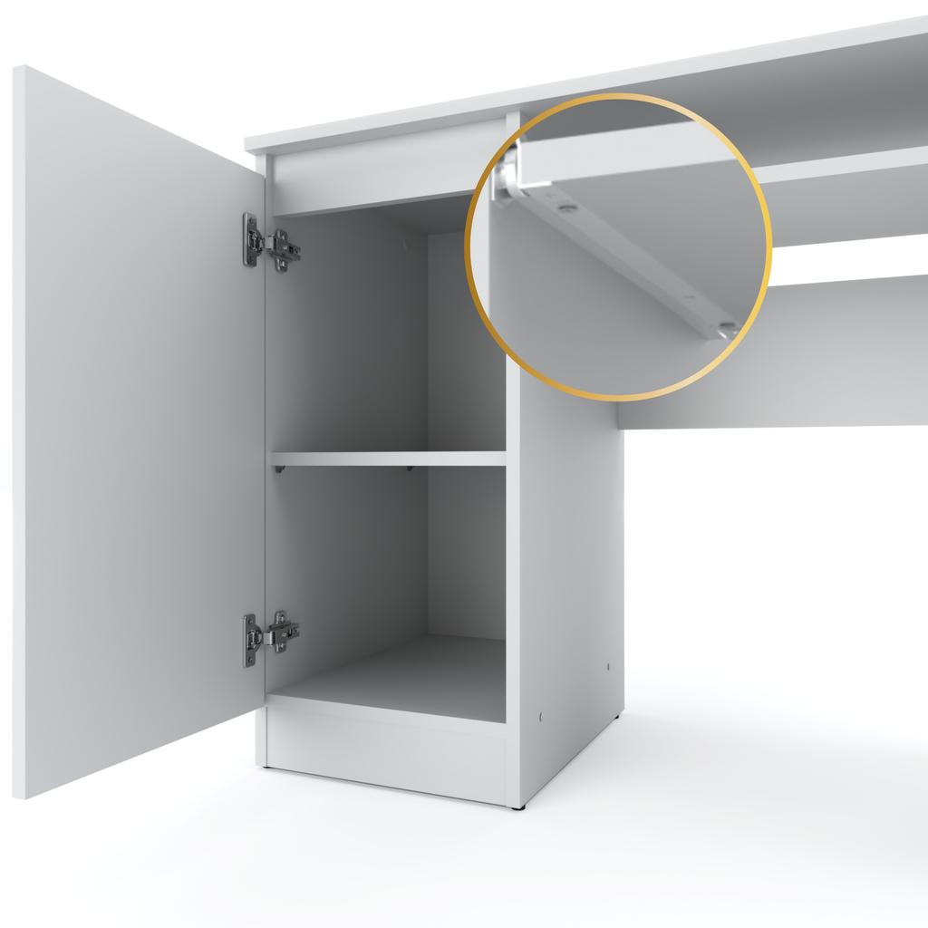 White Computer Desk 90 CM With 2 Shelves School Gaming Furniture