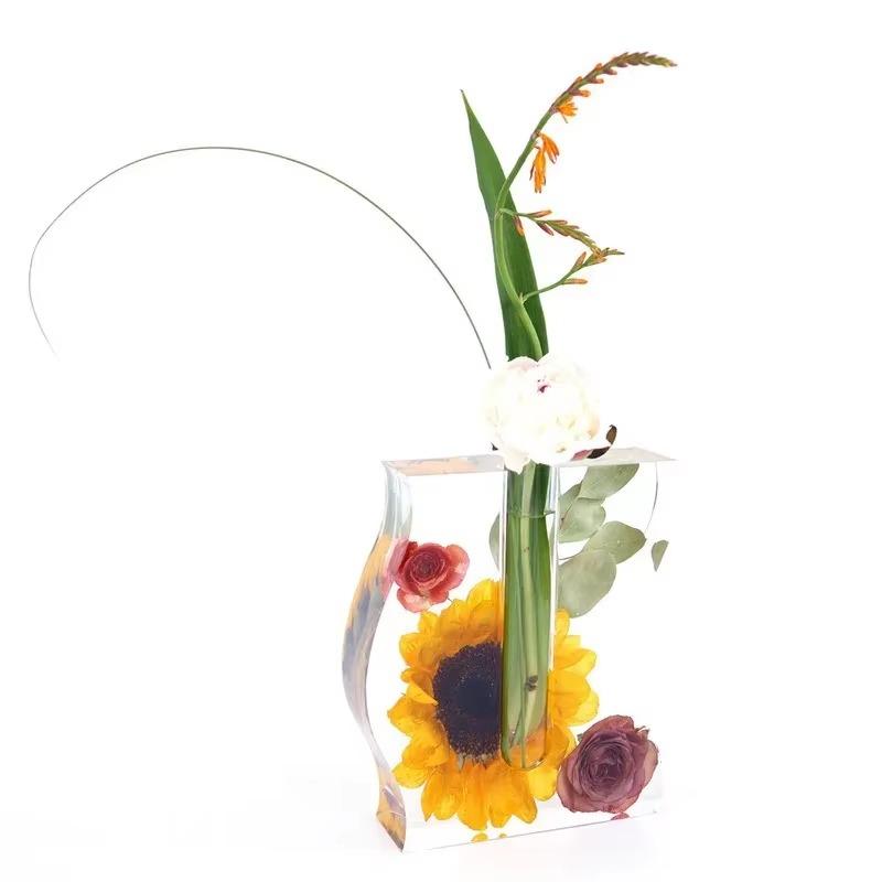 Dalga Şeklinde Kemer Şeklinde Test Tüpü Çiçek Aparatı Yetiştirme Su Bitkisi Ayna Silikon Kalıp Kendin Yap Kristal Epoksi Reçine Kalıbı