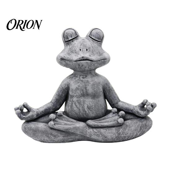 Regalo Único para Mascotas para Amantes del Jardín, Adorno de Figura de Animal para Meditación, Estatua Zen de Resina, Estatua Sentada Meditando para Alivio del Estrés, Gato/Perro/Rana