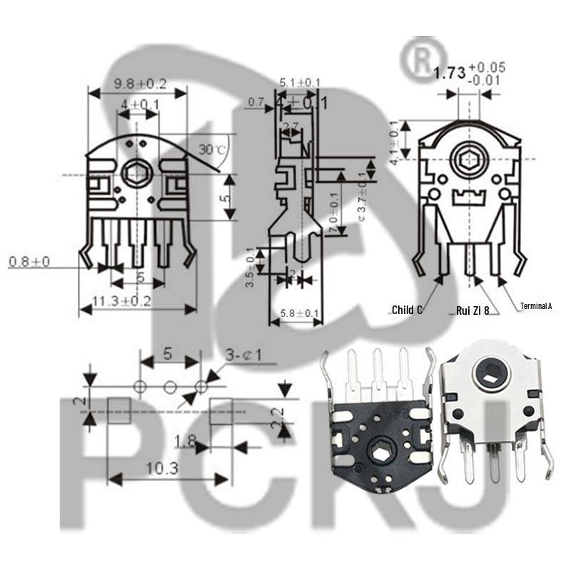 Mouse Wheel Encoder Repair Parts: 4/5/5.5/7/9/11/13MM Rolling Switch Potentiometer