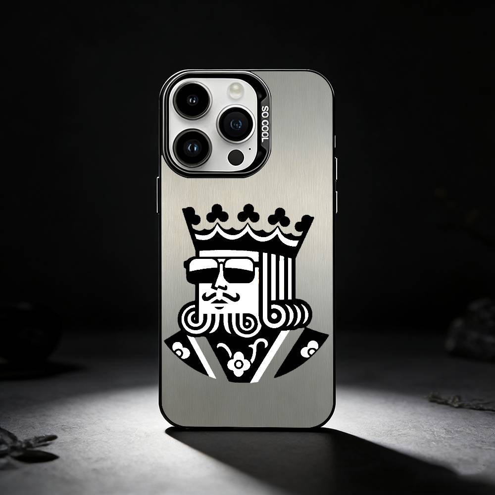 

Fashion Playing Cards K Phone Case For iPhone 17,16,15,14,13,12,11 Plus,Pro Max,XS,Colored silver phone case iPhone15
