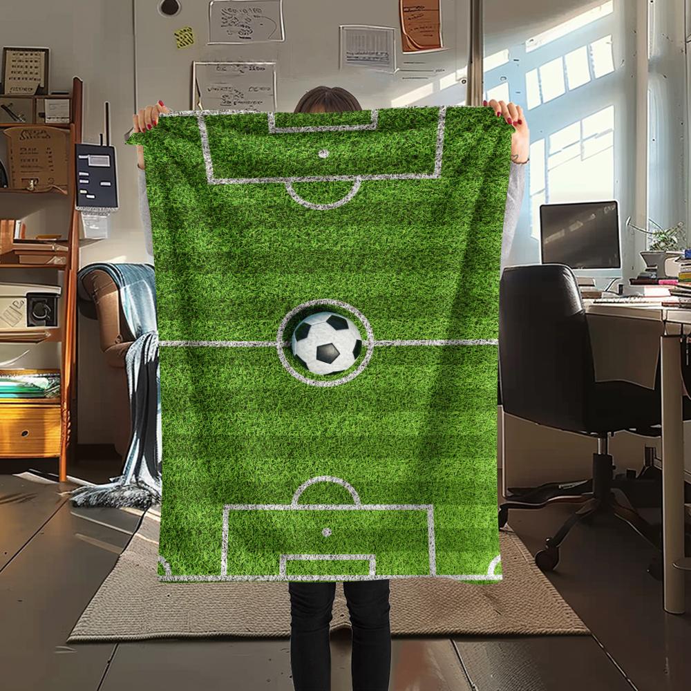 1Pc Basketball Soccer Print Flannel Blanket, High Quality Comfortable for All Seasons, Home Decor, Warmth and Comfort, Perfect for Christmas Gifts