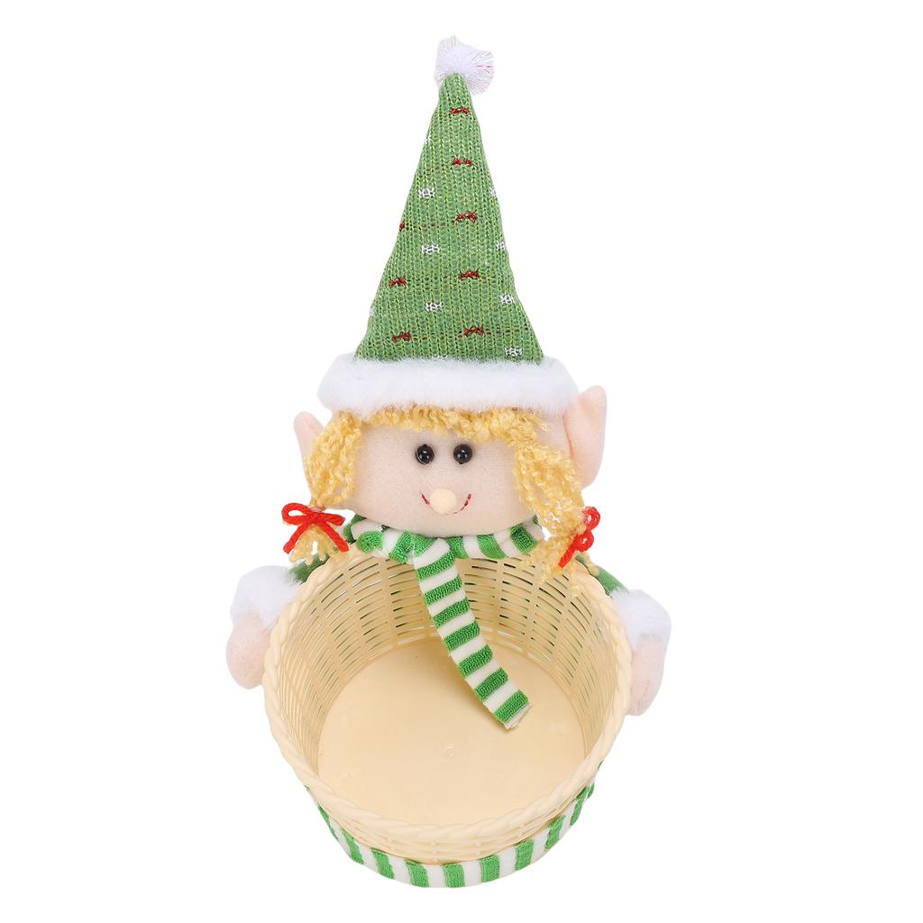 Xmas Basket Dish Bowl Xmas Snack Dried Fruits Nuts Storage Holder for Table Desk Decoration