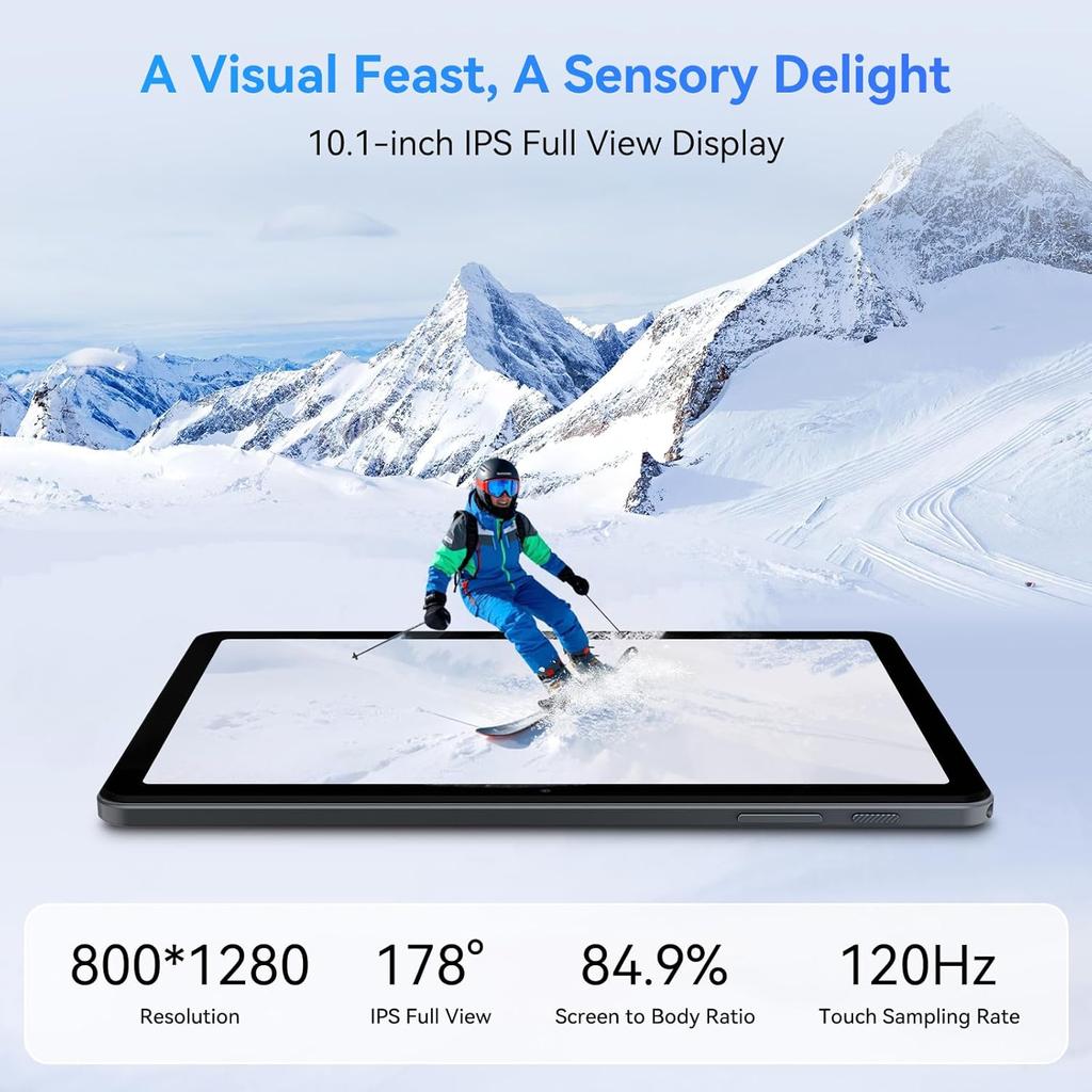 TABWEE T80 Set Android 15 6GB RAM 128GB ROM Tablet 10.1 Palců 1280x 800 FHD Displej Osmijádrový UMS312(T310) PC Tablet