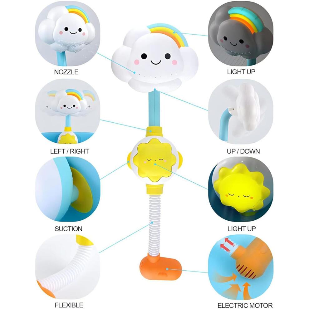 Jouet de douche à pompe à eau automatique, en plastique durable sans BPA pour le bain de bébé, moteur magnétique assurant un fonctionnement