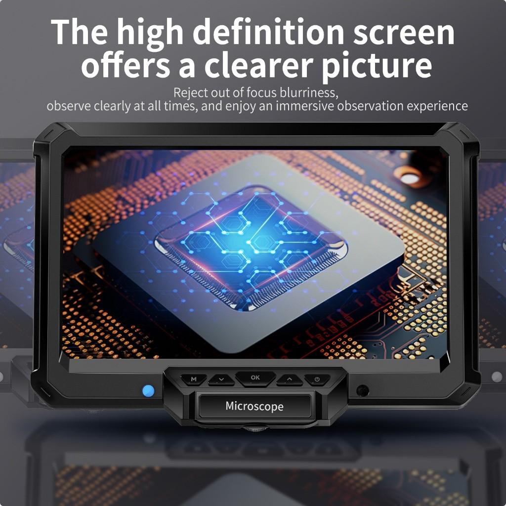 7 Inch 1200X Digital Microscope 16MP HD Soldering Microscope Magnification Coin PCB Circuit Repair Equipment