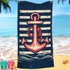 Nordic painted ship anchor digital-printed polyester Superfine fiber double-sided fleece Beach vacation bath towel, beach towel