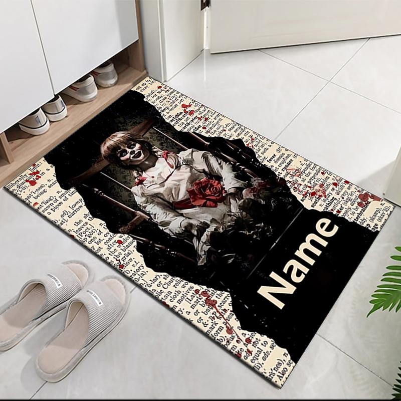 Custom Name Halloween horror Printed Carpet, for Office Chair Living Room Bedroom Kitchen Room Decor Gifts.