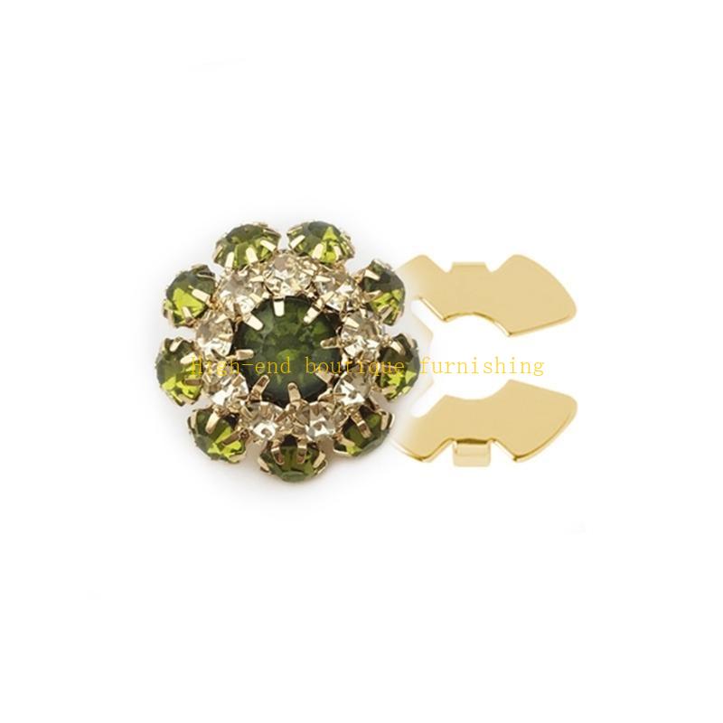 L9NB Button Covers Rhinestones Button Cover Flower Button Cover Decorative Button Attend Accessories for Shirt Jeans