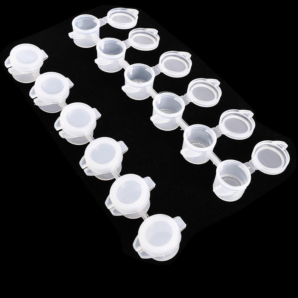 10pcs 6 Cups/Strips 3/5ml Mini Empty Paint Box Pod Strips Arts Crafts Watercolor Draw Pigment Plastic Palette Storage Containers