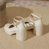 Mit Rock Mary Jane Französische High Heels Neue Herbst Retro Riemen Dicker Absatz JK Schuhe