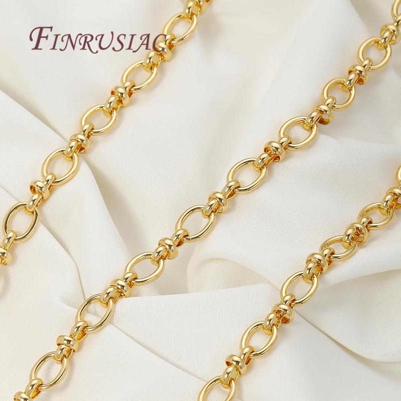 0.5-1 Meter 18K Gold Plated Chain Fittings Decorative Needlework Chain For Jewelry Making,DIY Necklace&Bracelets Chains Findings
