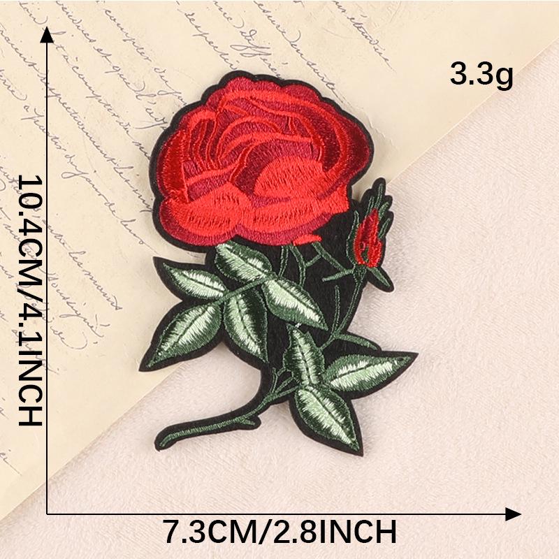 Handmade DIY Rose Embroidery Patch: European & American Fashion Accessory