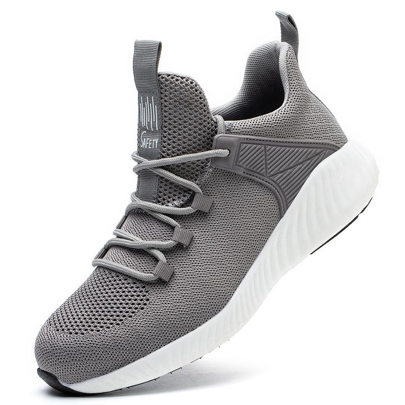 

smash-proof and puncture-proof, men s breathable steel baotou is lightweight and soft-soled, and protective work safety shoes. 48 серый