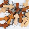 Wooden Comfort Cross Keychain Christian Religious Cross Keychain Bag Pendant