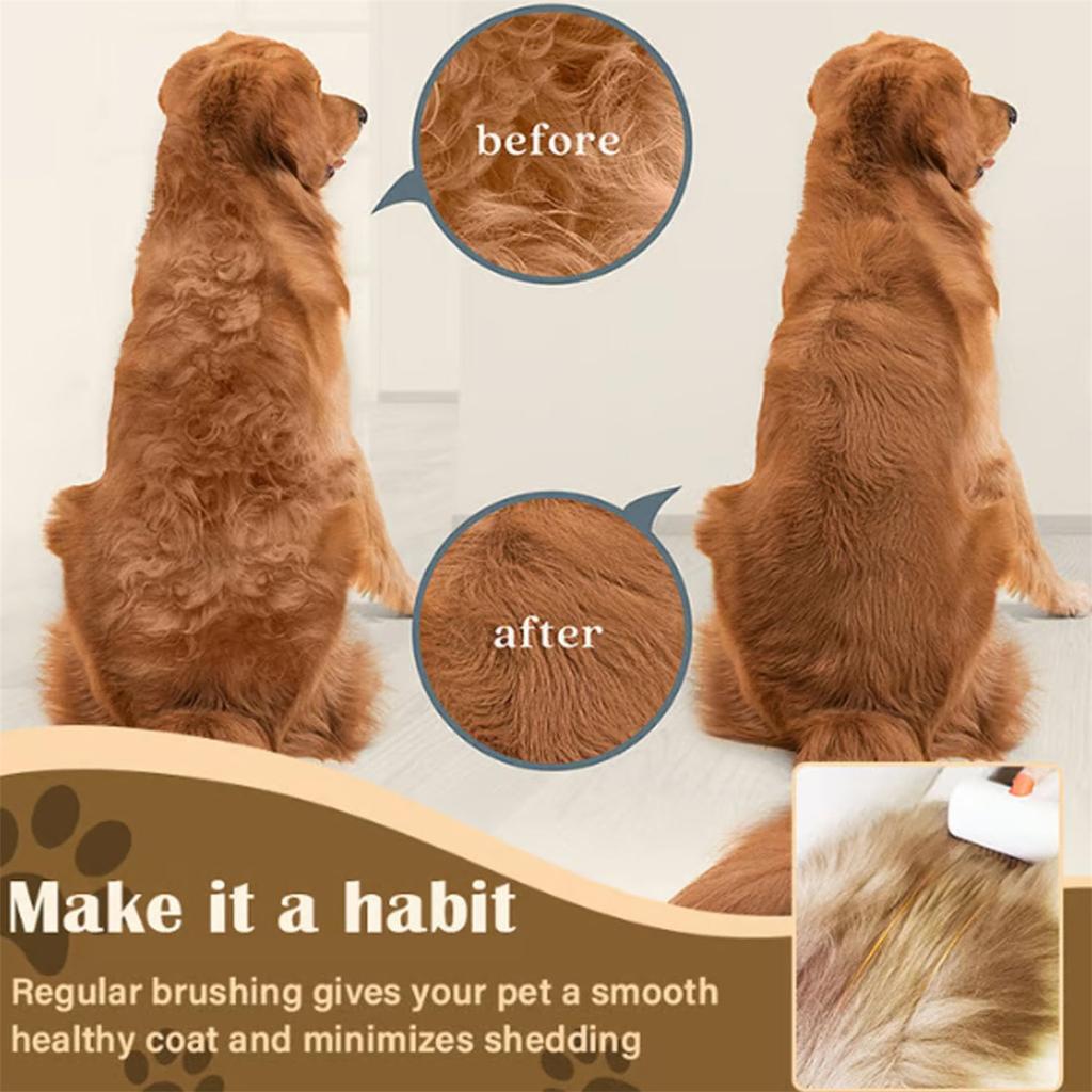Spazzola per Toelettatura Auto-districante per Animali Domestici 2-in-1, Pettine per Animali Domestici 2-in-1 Districa Rimuove Peli Singoli, Spazzola per Toelettatura Animali Districa, Rimuove il Pelo Morto, Massaggia per Cani