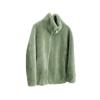 Women's Winter Stand Collar Fleece Jacket - Double-Sided Thick with Zipper and Warm Sweater Cardigan Design