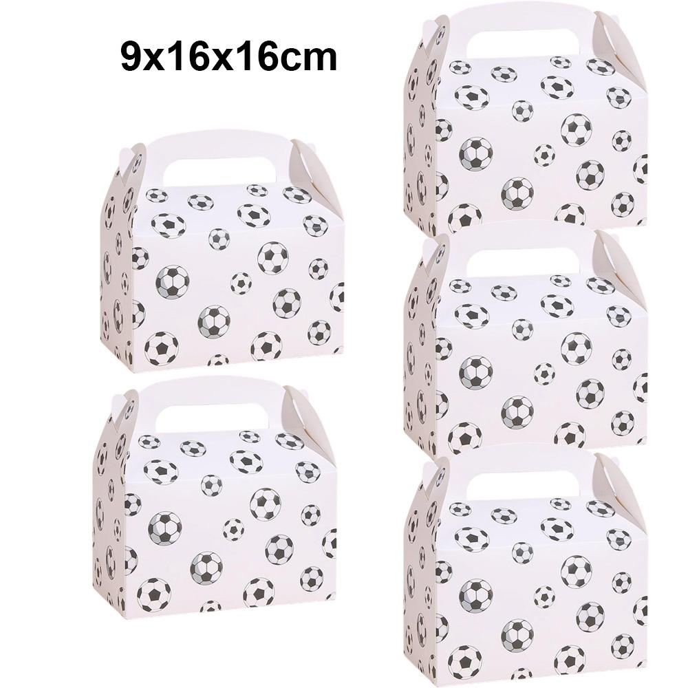 5/10/15Pcs Soccer Party Treat Boxes Soccer Cardboard Candy Cookies Gift Paper Box Soccer Theme Birthday Party Football Favors