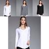 Simple Solid Color Off Shoulder Design Women Long Sleeved Top For Fall Comfort