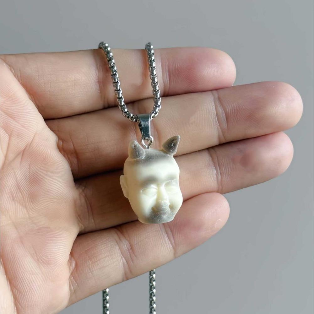 Goth Creative Handmade Resin Horror Dolls Baby Pendant Dangle Earrings Necklace for Women Halloween Demon Slayer Scary Jewelry