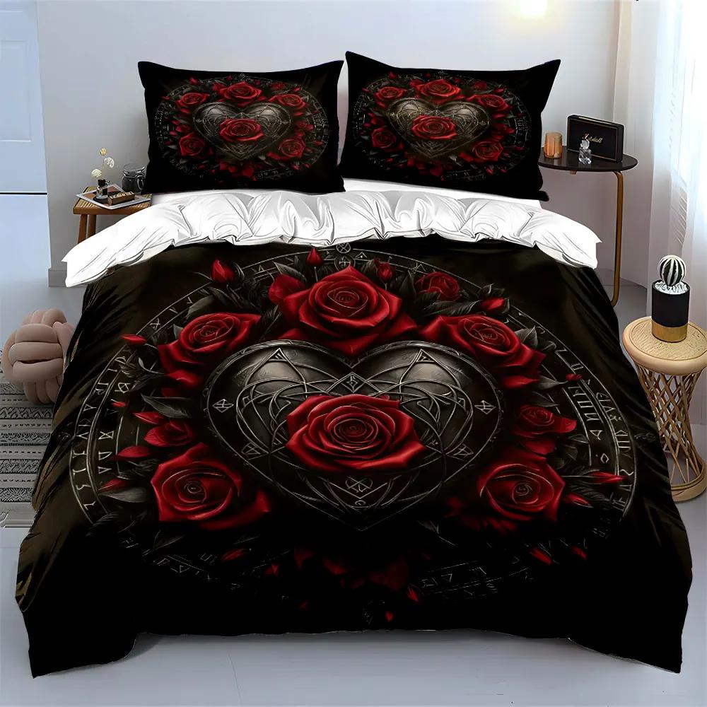 "Romantic Gothic Heart Decor Set" Soft Comfortable Duvet Cover Bedding Set Included 1*Duvet Cover & 2*Pillowcases gift