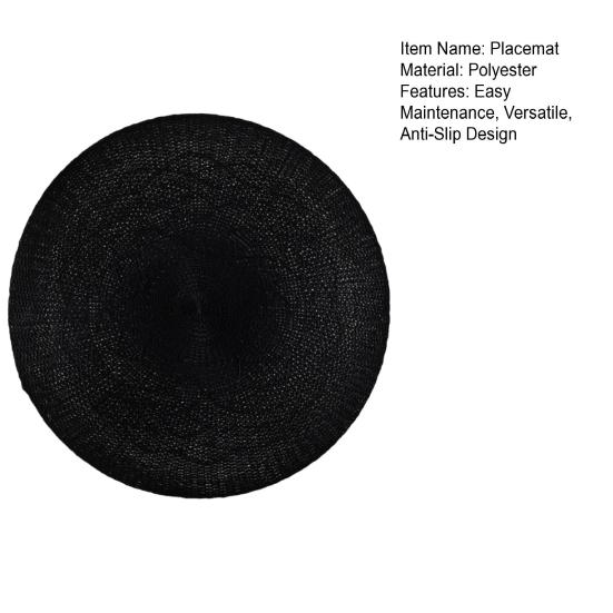 Woven Round Placemat Heat-Resistant Non-Slip Table Mat Elegant Dinner Plate Mat for Home Restaurant Party Dining
