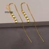 Gold Plated Geometric Square Threader Earrings for Women - Elegant Gift for Girlfriends