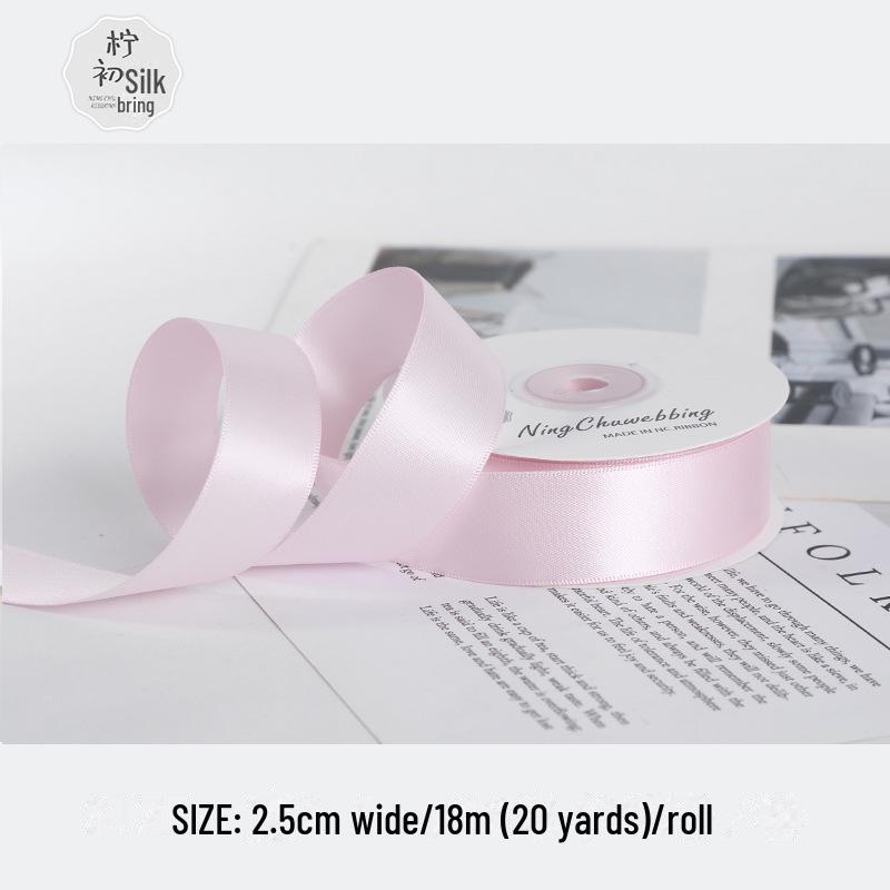 

2,5 см зашифрованная двухсторонняя полиэстеровая лента для свадебных бантов и высококачественной упаковки подарков